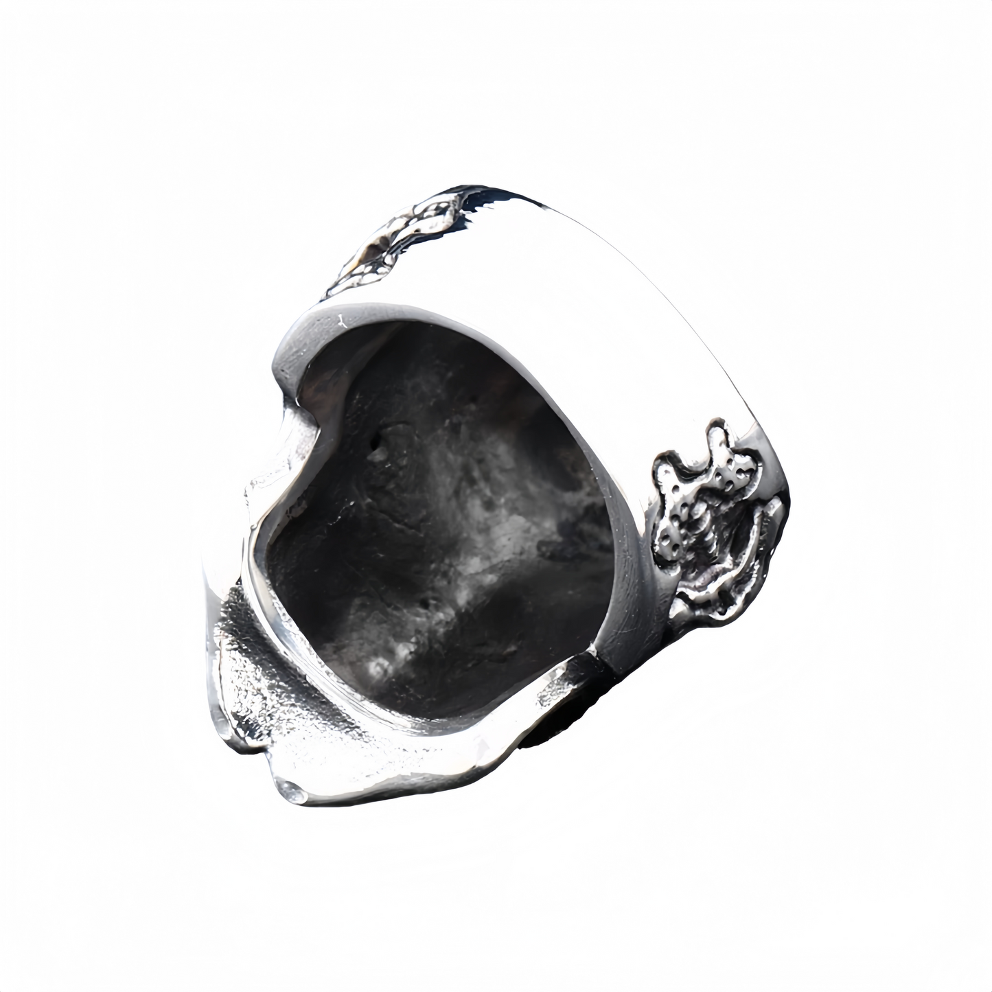 Men’s Gothic Skull Ring Red & Blue CZ Eyes Silver Tone Biker Punk Statement Ring # R25