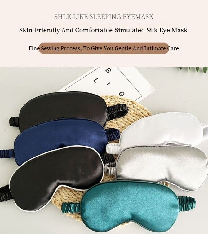 Elastic Band Simulation Silk Wrap Eye Mask Sleep Blackout Air Travel Nap Leisure