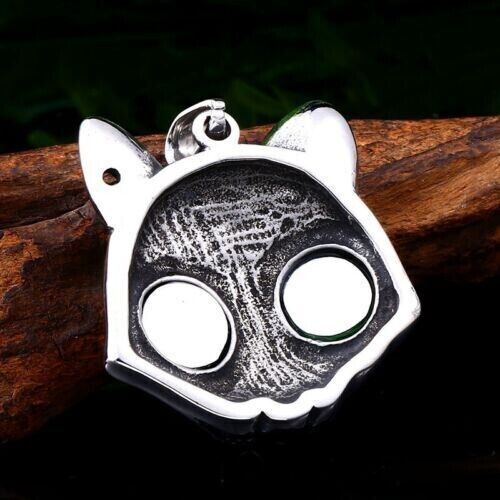 Mix Theme Retro Fox Head Sweater Chain Gemstone Titanium Steel Pendant Cat Head Necklace