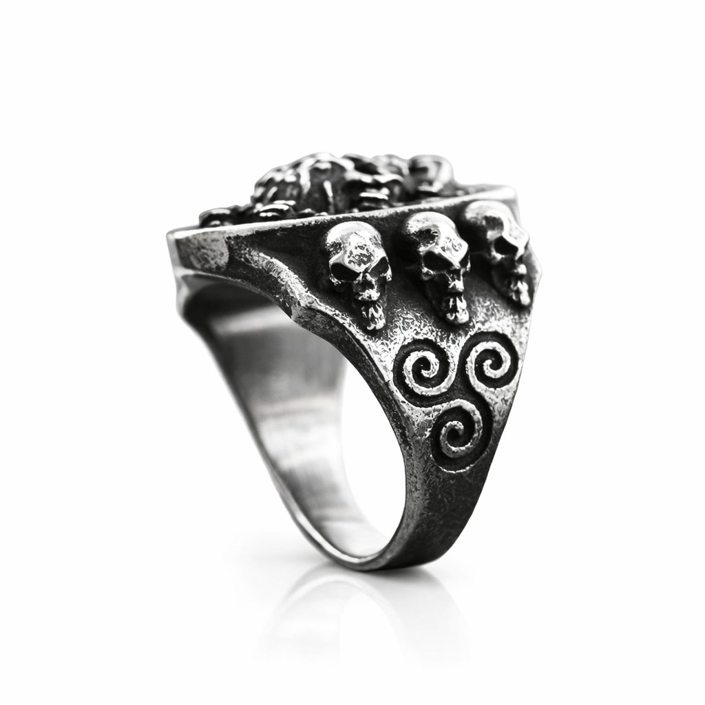Men's Gothic Skull Ring Punk Biker Hip Hop Vintage Engraved Heavy Band Jewellery # R329