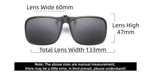 New Unisex Box Shape Polarized UV400 Protection Clip On Flip Up Sunglasses