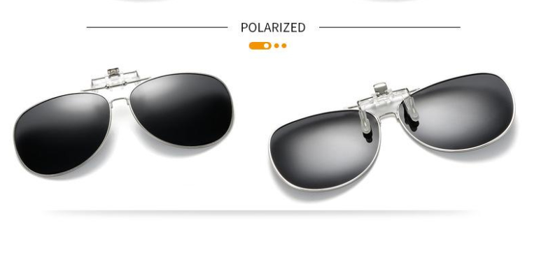 Unisex Polarized Flip-up Toad Style Metal Frame Sunglasses Clip-on Night Vision