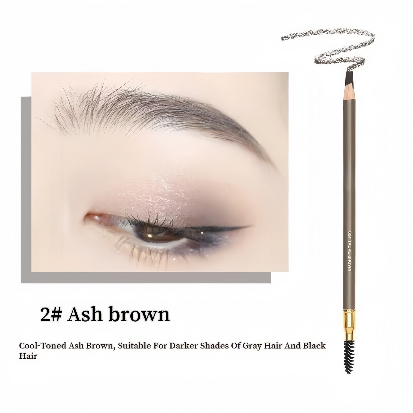 Waterproof Knife Shape Eyebrow Pencil & Spoolie Brush Natural Finish Brow Makeup