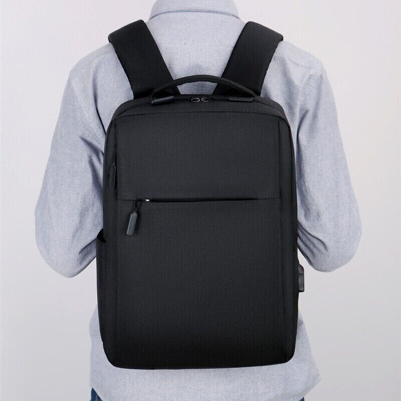 Unisex Waterproof Canvas Backpack USB Schoolbag Travel Laptop Business Bag