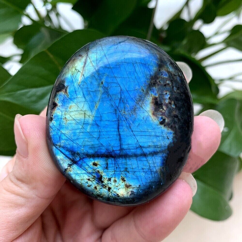Natural Raw Blue Moonstone Labradorite Yoga Hot Compress Stone Mineral Specimen
