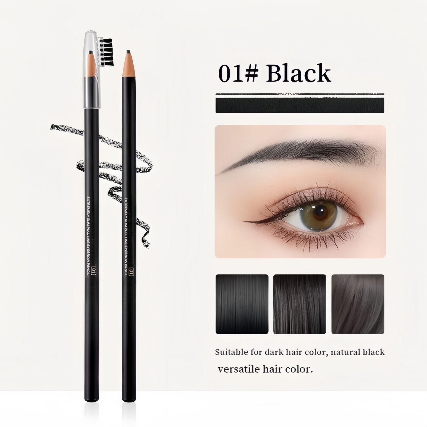 2mm Ultra Slim Eyebrow Pencil Waterproof Long-Lasting Peel String Refill - 6 Colour Options