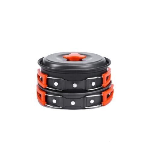 Outdoor 1-2 People 8 In 1 Alumina Pot Set Camping Pot Portable Picnic Cookware