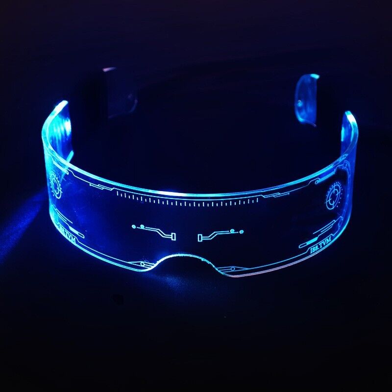 Fashion Colorful Luminous Glasses LED Light Party Up Eyeglasses Rechargeable