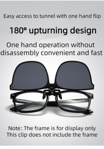 2023 Fashion Unisex Clip On Sunglasses Polarized Large Frame Short-sighted