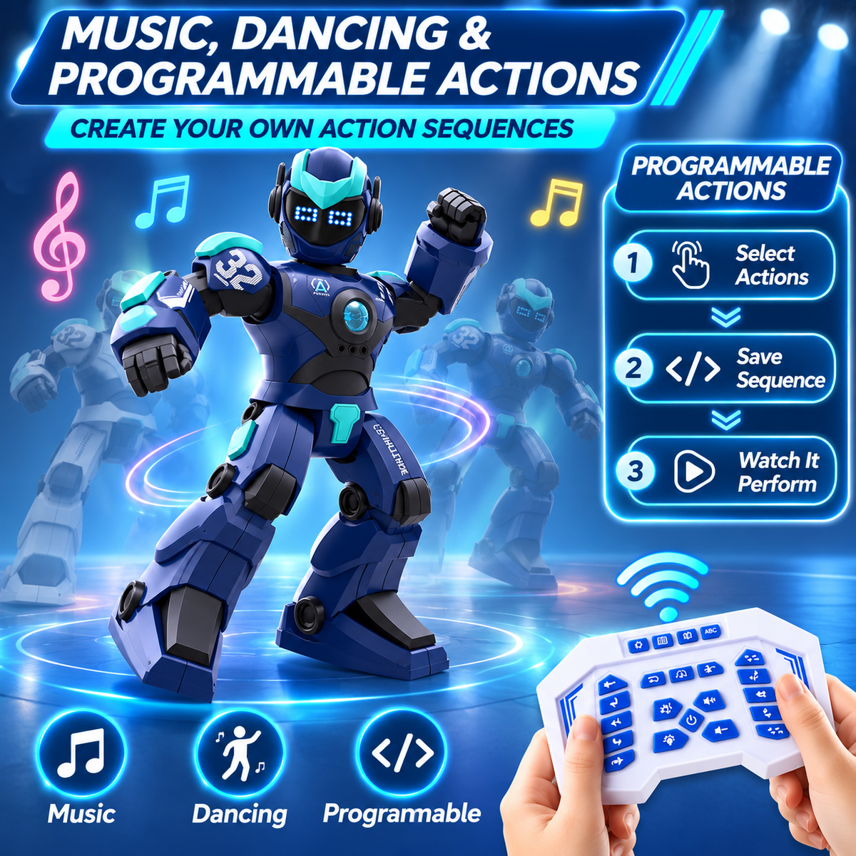 2.4GHz Kid Toys Charge Remote Control Intelligent Gesture Voice Electric Robot