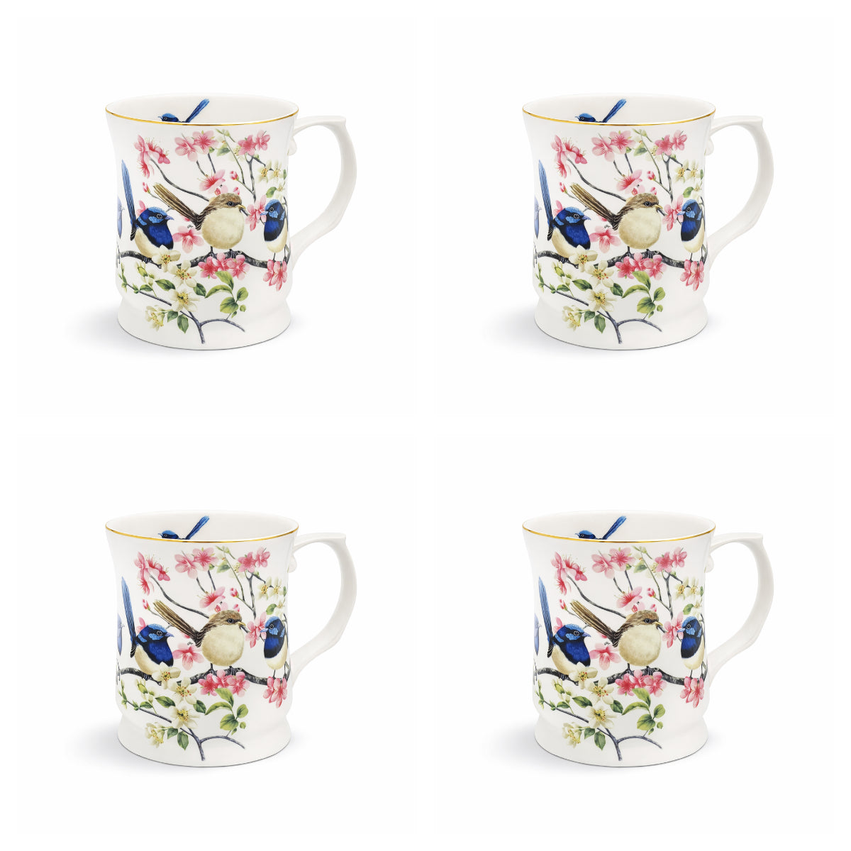 Australian Blue Wren Porcelain Mug Tea Coffee Cup Bird Lover Gift 415ml Birthday