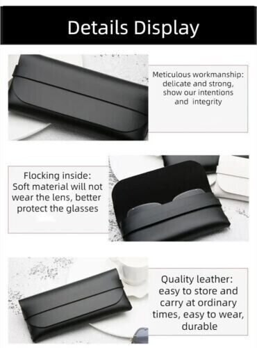 Unisex Myopia Glasses Case Durable Portable Leather Cassette Soft Bag