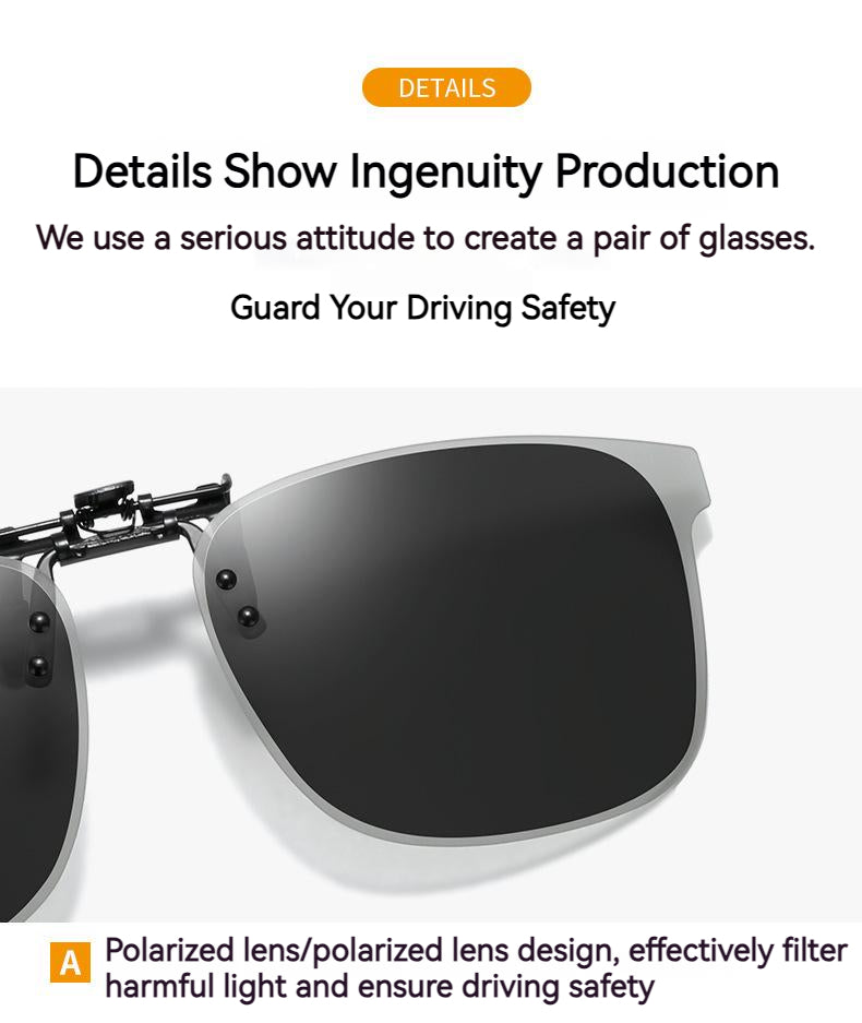 Unisex Fashion Polarized Flip-up Clip-on Lenses For Myopic Glasses Multicolour