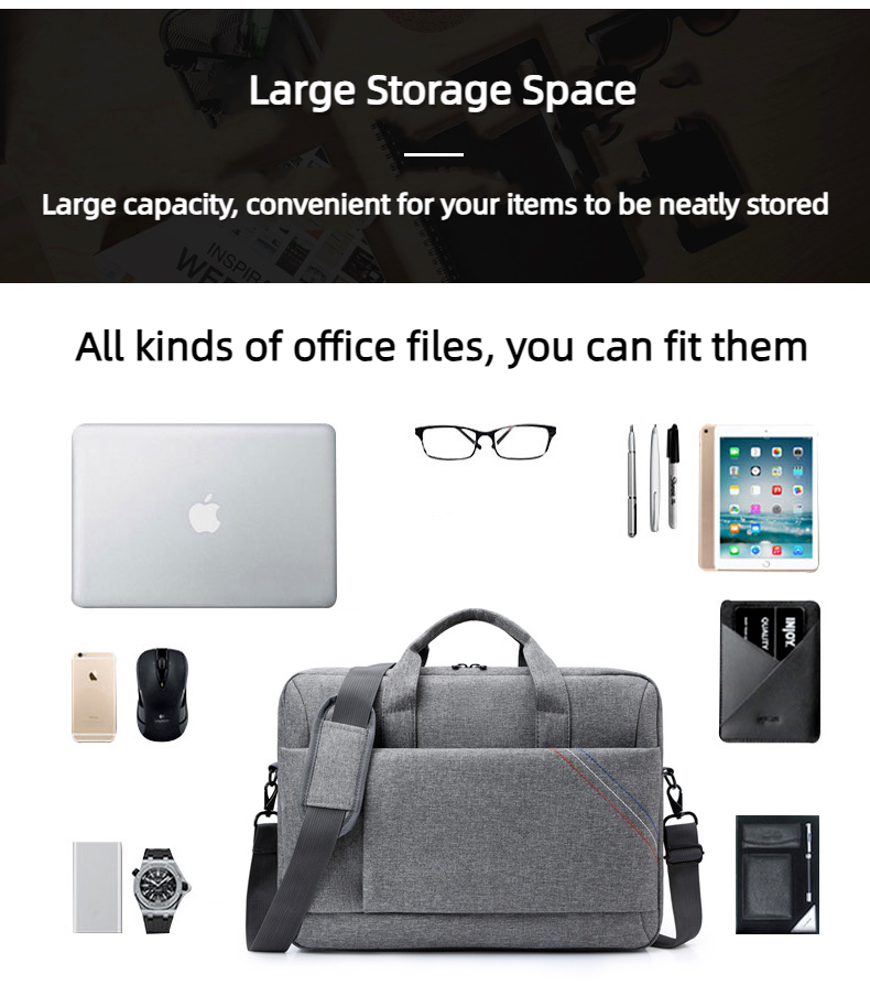 Unisex Lightweigh Large Capacity Oxford Cloth Shoulder Computer Bag Briefcase