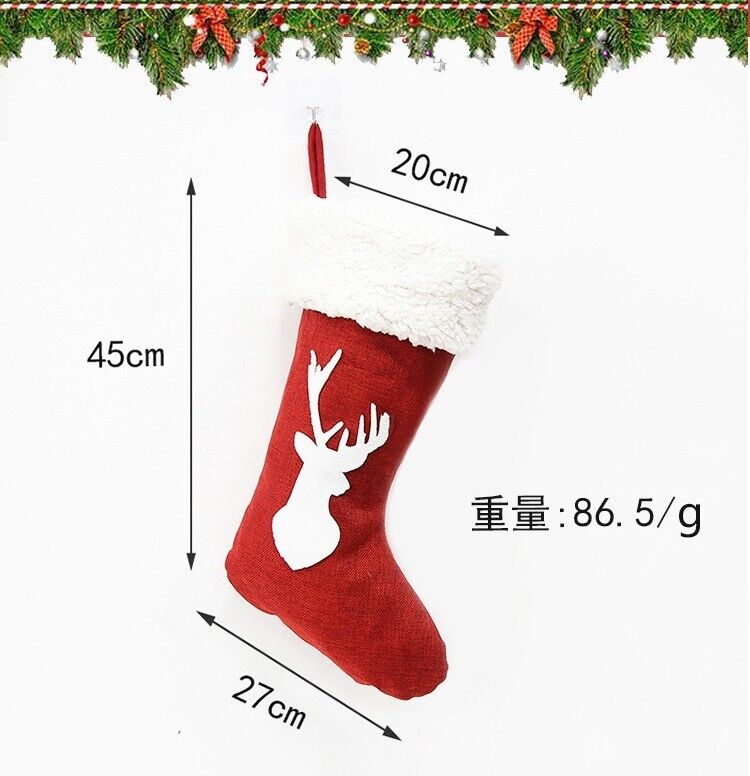 Christmas Stocking Santa Claus Present Bag Home Party Festivals Ornament Gifts