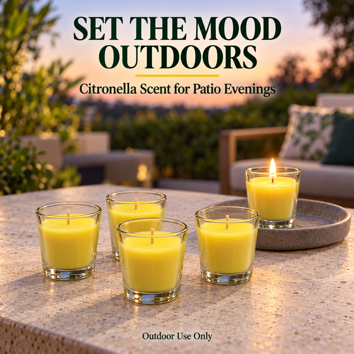 5/10 Pack Citronella Scented Glass Candles 45g Outdoor Patio Garden 11hr Burn Time