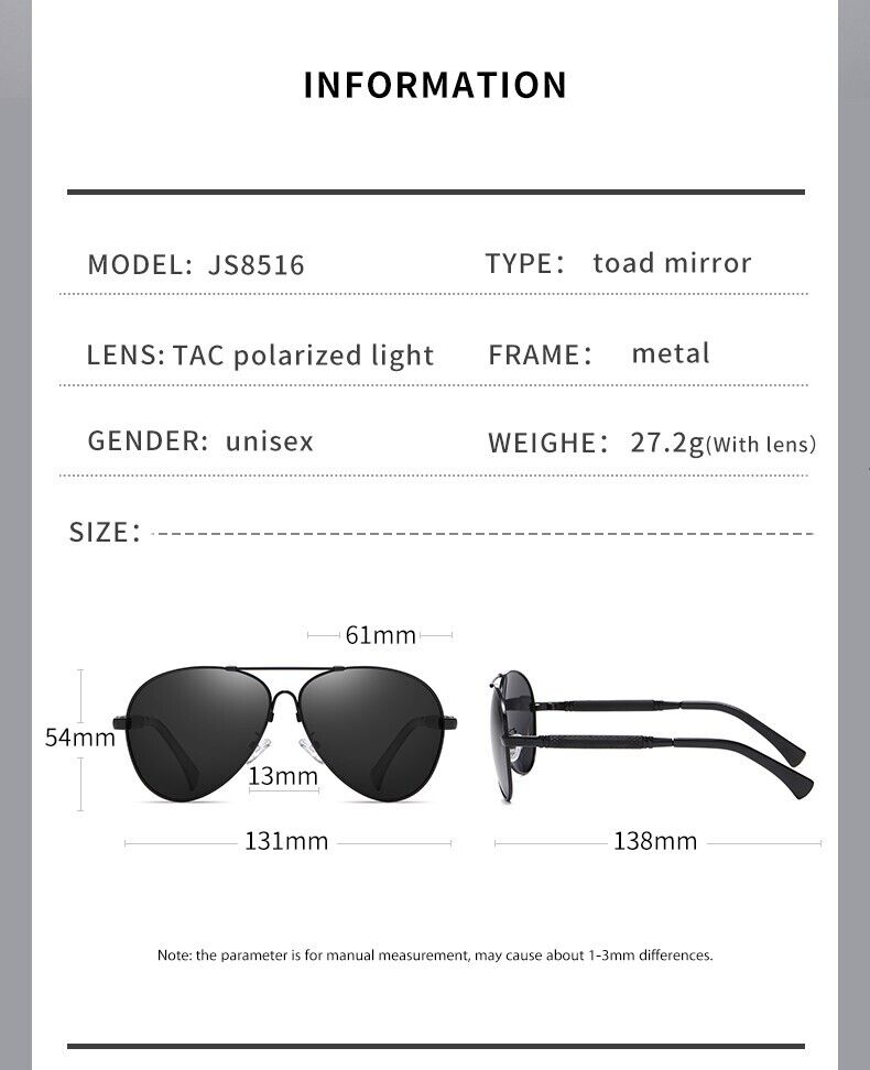 New Trendy frame Unisex polarized Sunglasses Driving Night vision Anti UV400