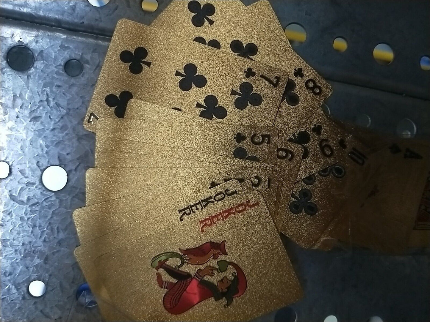 Waterproof PVC Poker Playing Cards Set Games Deck Pokers Gold Plated Magic Tool