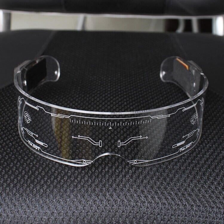 Fashion Colorful Luminous Glasses LED Light Party Up Eyeglasses Rechargeable