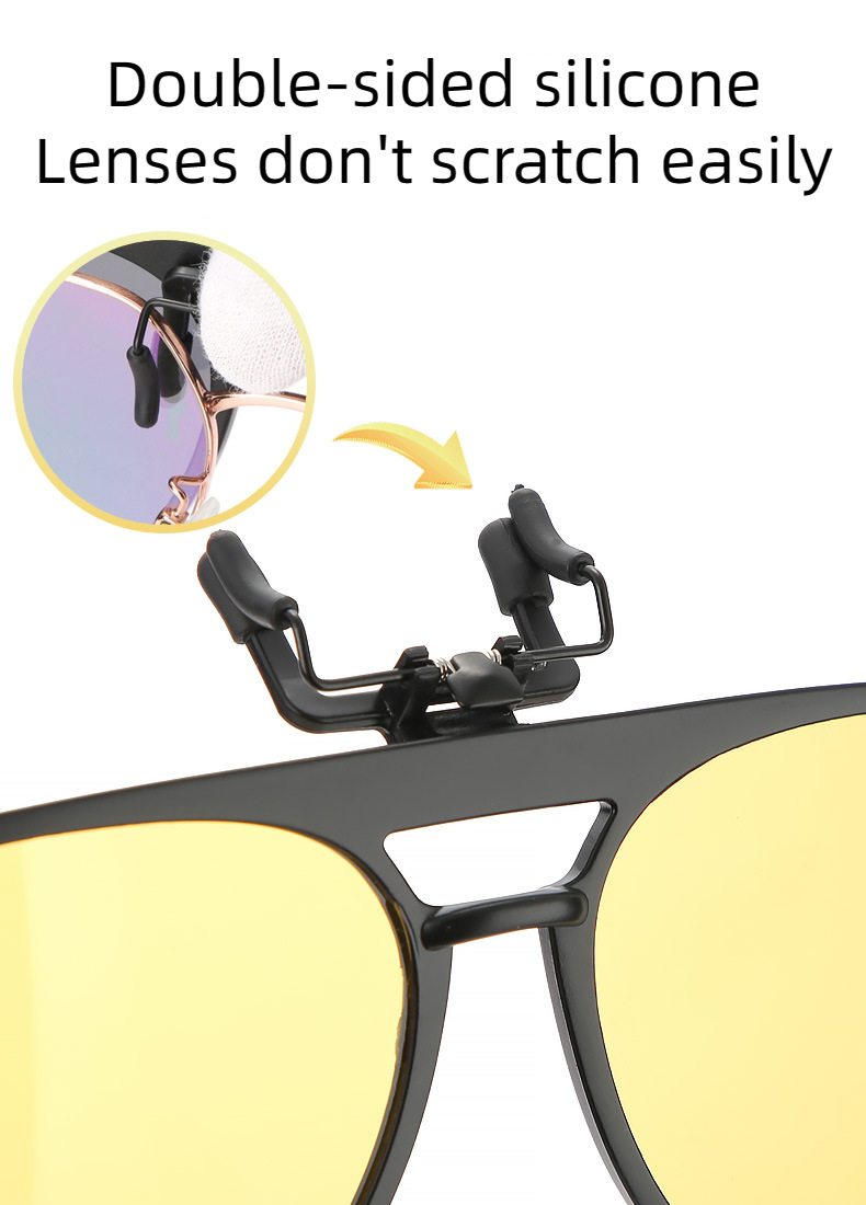 New Unisex Polarized UV400 Protection Driving Fishing Clip On Flip Up Sunglasses