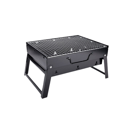 Outdoor Small Black Steel Charcoal Grill Portable Folding Thickened Grill BBQ