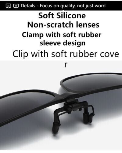 2023 Fashion Unisex Clip On Sunglasses Polarized Large Frame Short-sighted