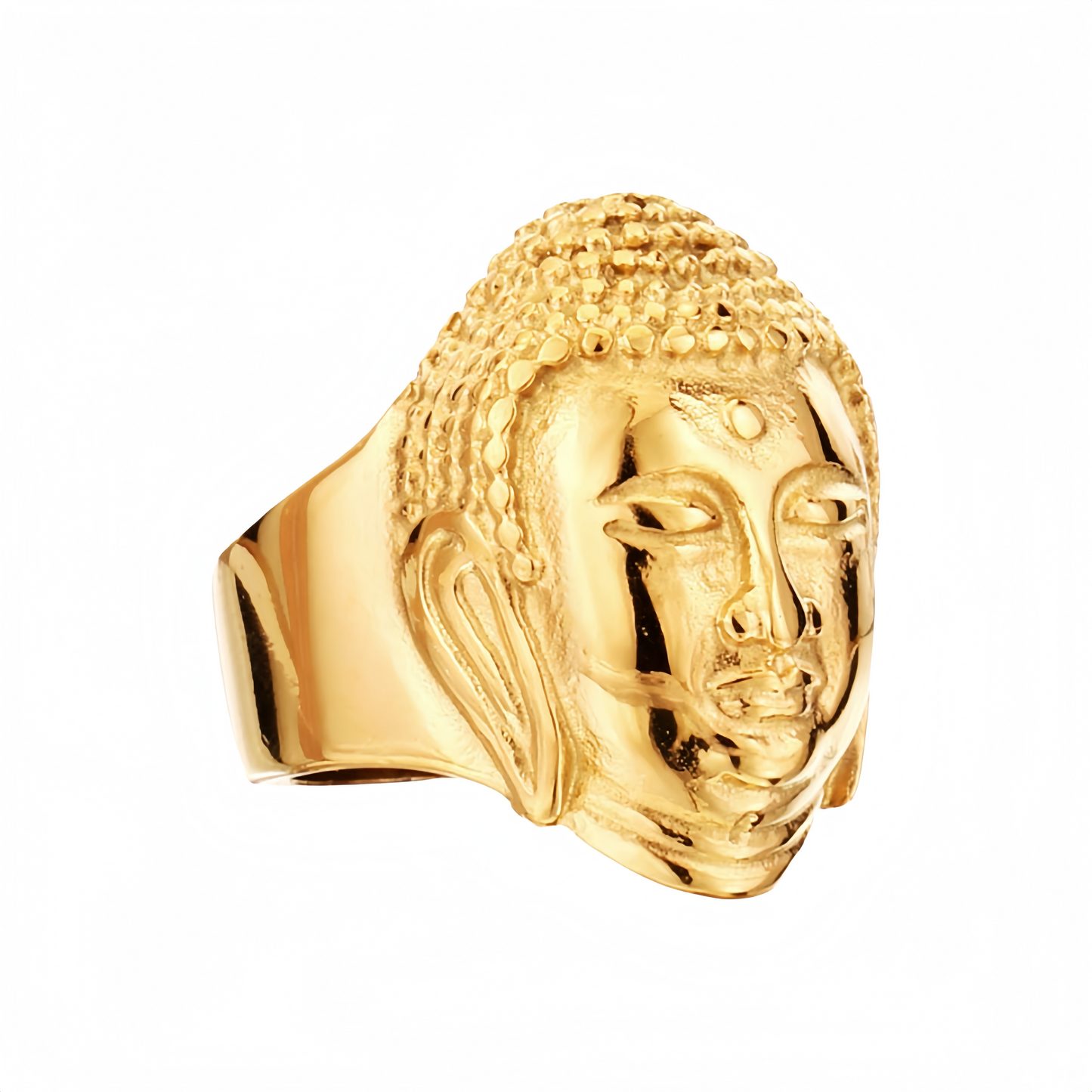Men Buddha Head Ring Vintage Shakyamuni Religious Buddhist Statement Jewelry Gift # R90