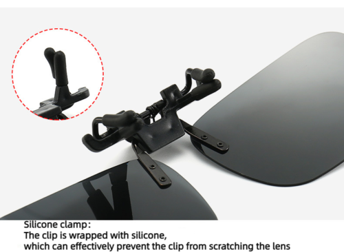 Unisex Polarized Clip On Flip Up Sunglasses UV 400 Discolor Driving Glasses