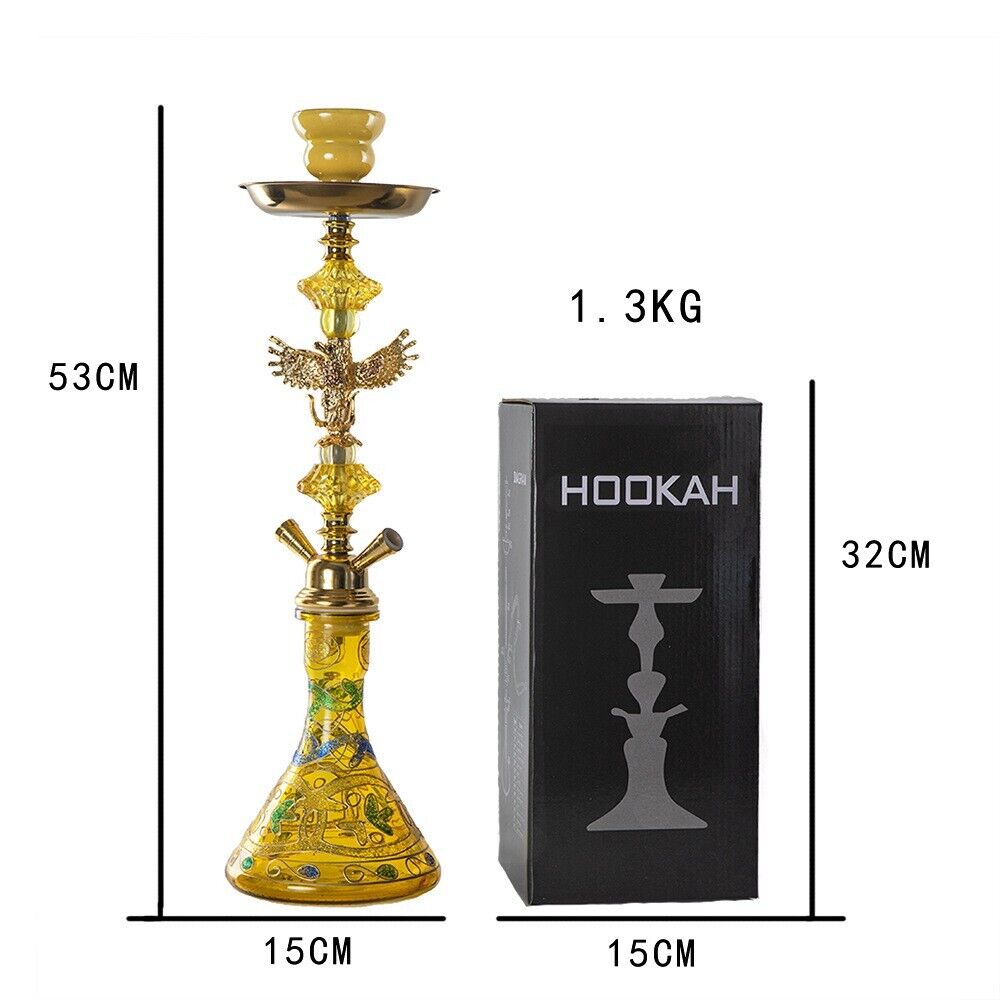 Traditional Collectible Gift Premium Glass Eagle Shisha Hookah Complete Set