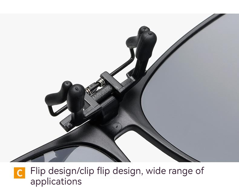 Unisex Fashion Flip Up Sunglasses Clip-on Lens Polarized Driving Multicolor