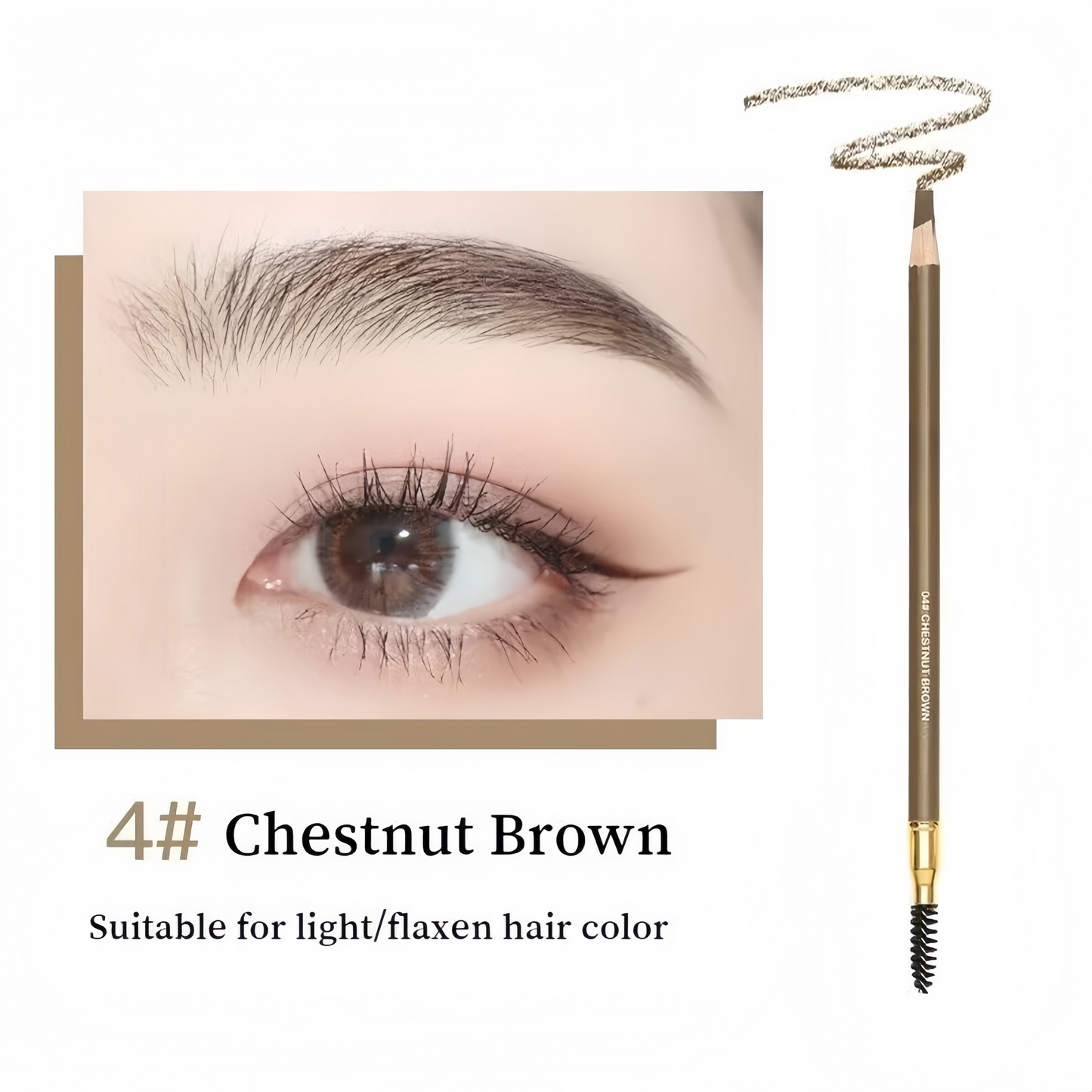 Waterproof Knife Shape Eyebrow Pencil & Spoolie Brush Natural Finish Brow Makeup