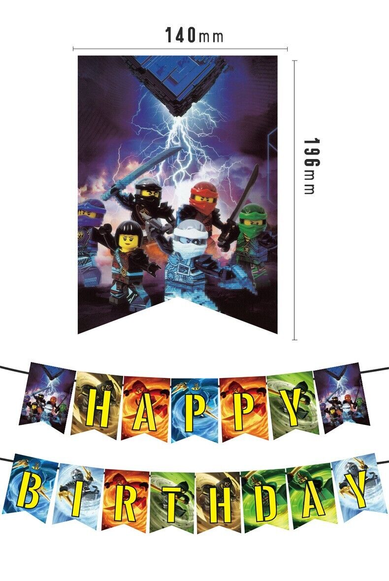 Mixed Theme Children's Birthday Alphabet Pull Flag Cake Balloons Multiple