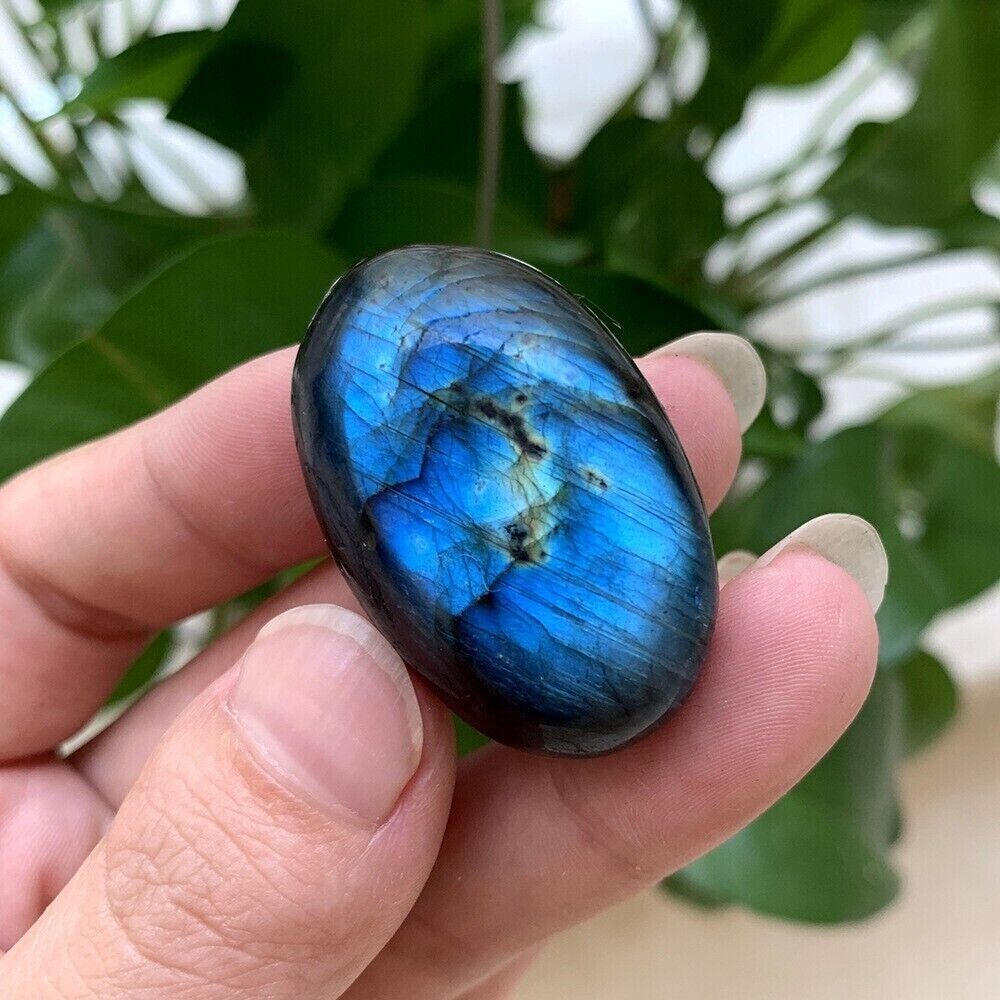 Natural Raw Blue Moonstone Labradorite Yoga Hot Compress Stone Mineral Specimen