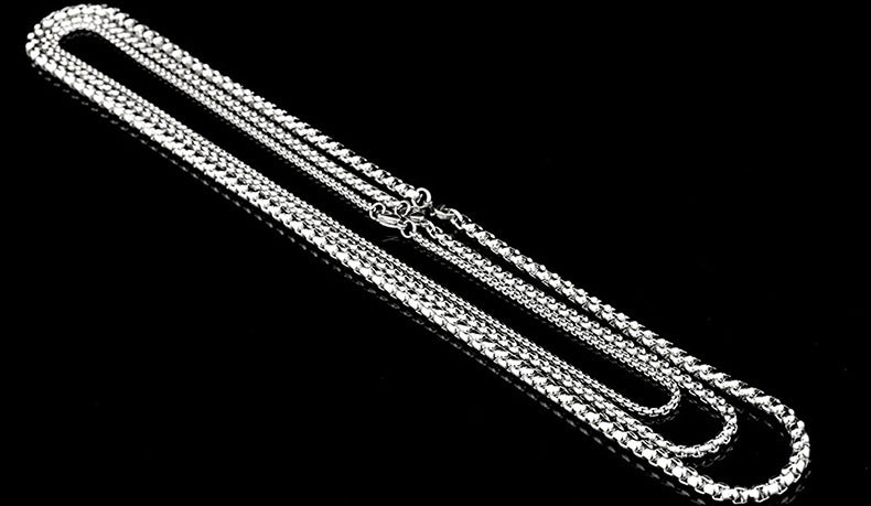 Basic Punk Stainless Steel Single Link Square Rolo Chain Necklace for Men Women