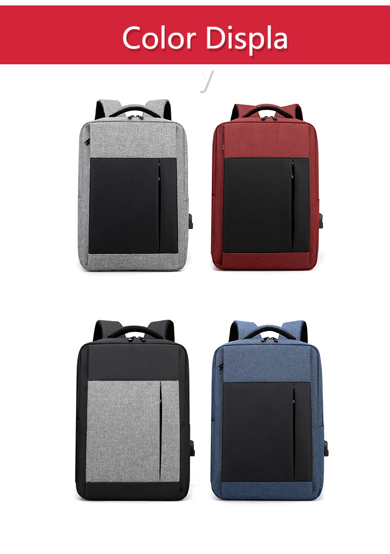 Unisex Waterproof Large Capacity Business Travel Bag USB Computer Nylon Backpack