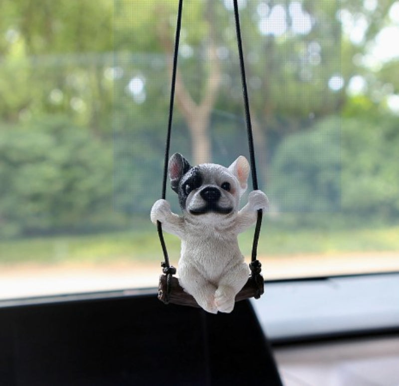 Rearview Mirror Decoration Bulldog Car Pendant Resin Car Interior Accessories