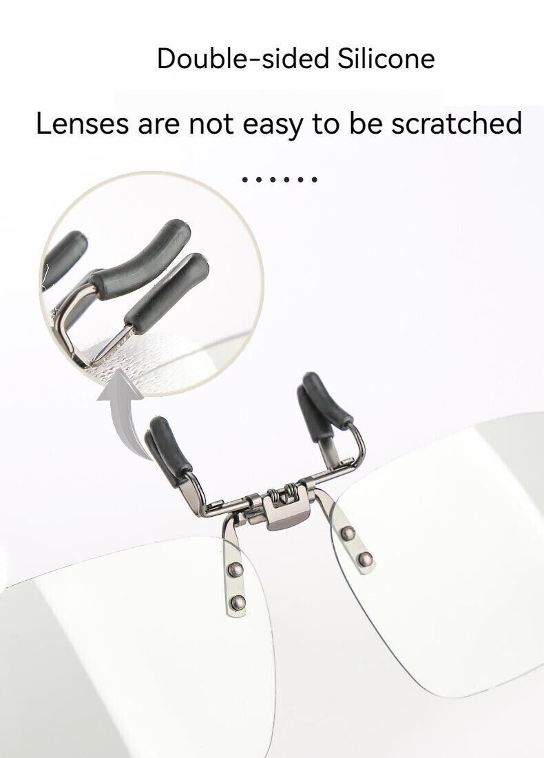 Unisex Square Polarized Colour Changing Sunglasses Clip-on Day Night Vision