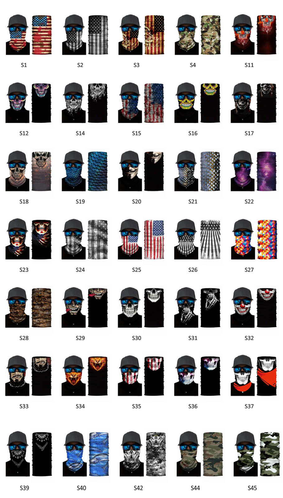 Motorcycle Biker Cycling Neck Gaiters Tube Snood Fabric Sunscreen Masks Bandana