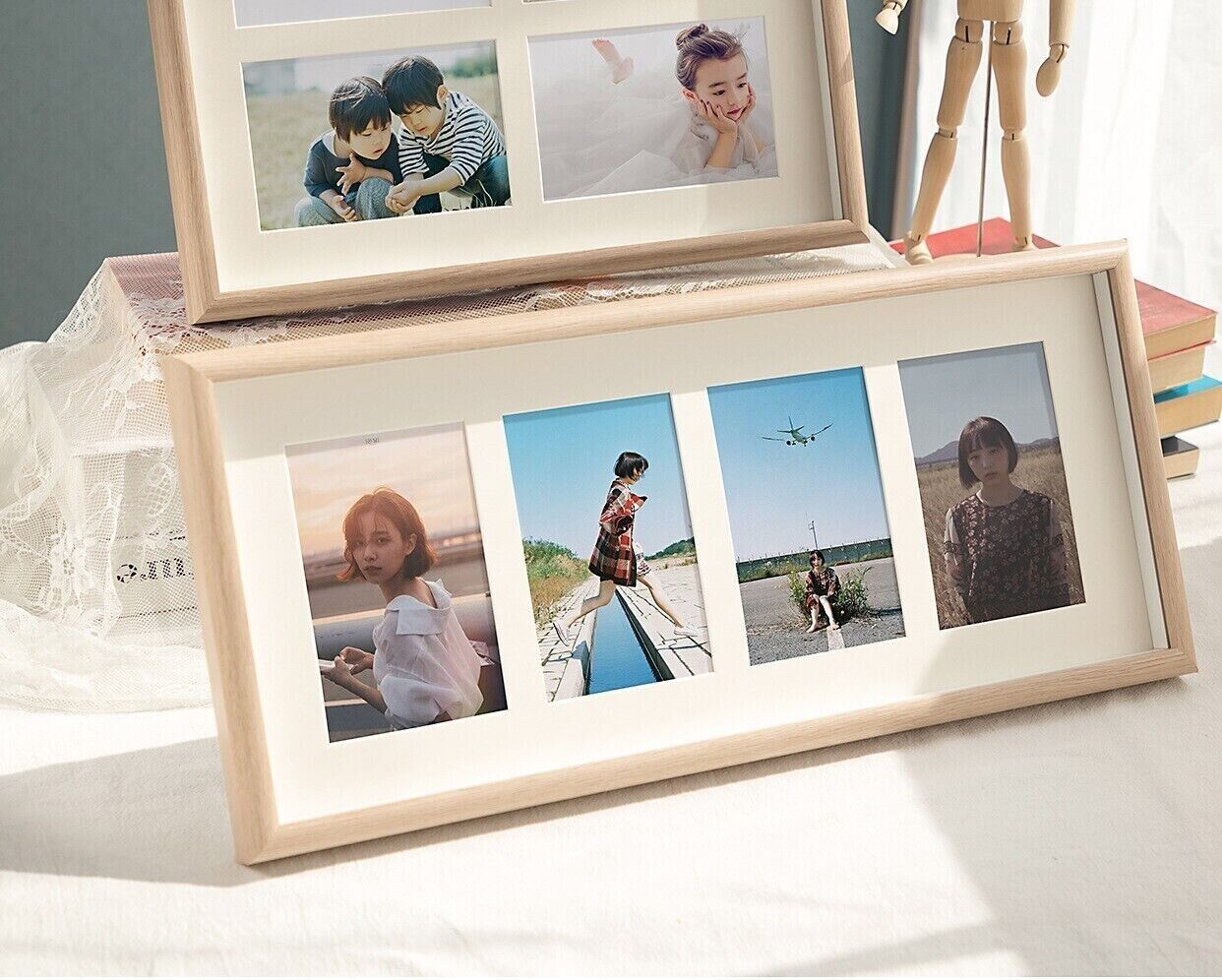 Collage Multiphoto Multihole Gallery Picture Photo Frame White Oak Coffee Color