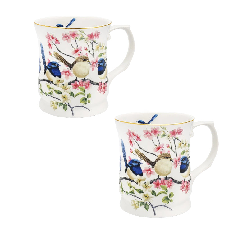 Australian Blue Wren Porcelain Mug Tea Coffee Cup Bird Lover Gift 415ml Birthday