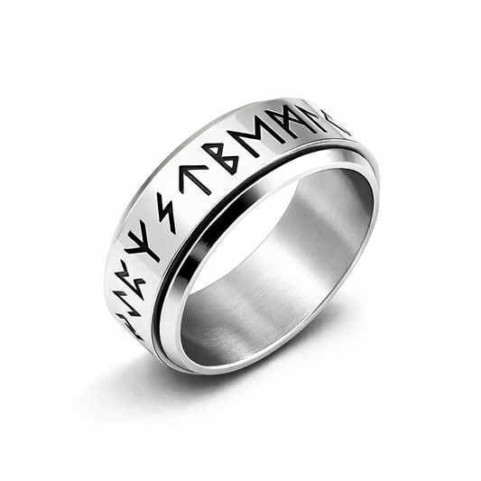 Viking Nordic Rune Spinner Ring Rotating Fidget Anxiety Stress Relief Norse Band # R421