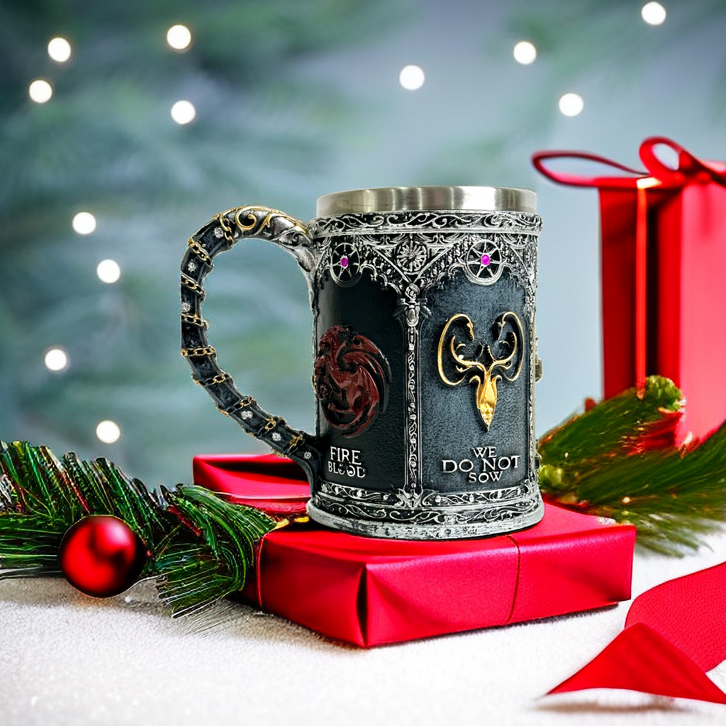 Creative Stainless Steel Mark Water Coffee Tall Cup Ice And Fire Game Cup Bottle