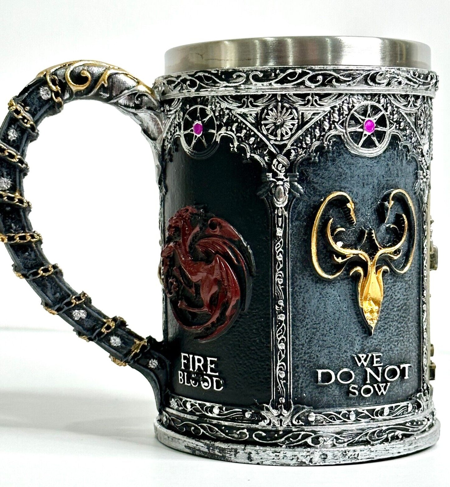 Creative Stainless Steel Mark Water Coffee Tall Cup Ice And Fire Game Cup Bottle