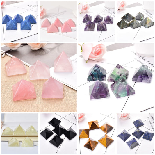 Small Size Natural Stone Crystal Pyramid Energy Gemstone Tower Home Decor Gifts