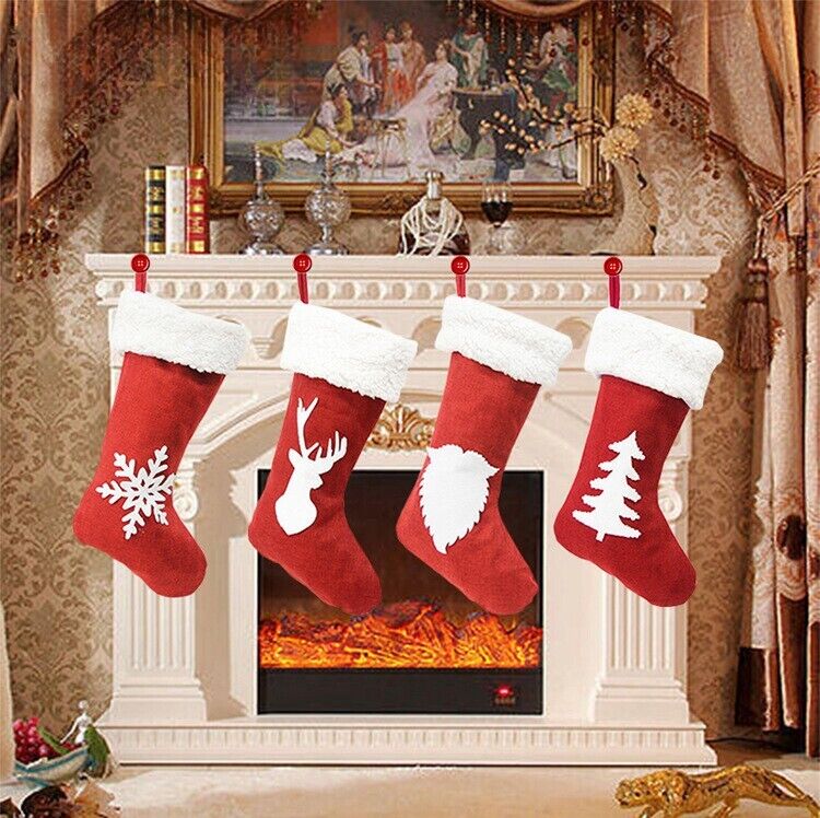 Christmas Stocking Santa Claus Present Bag Home Party Festivals Ornament Gifts