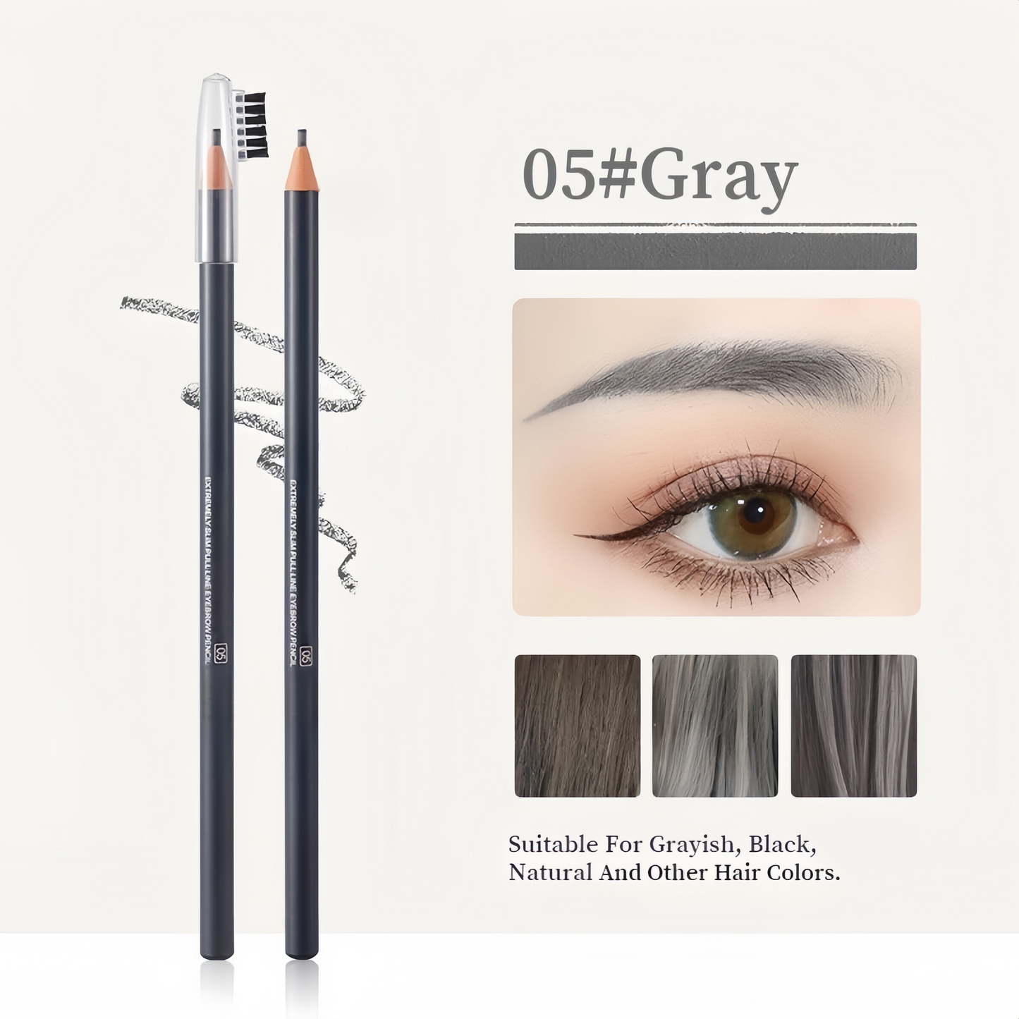2mm Ultra Slim Eyebrow Pencil Waterproof Long-Lasting Peel String Refill - 6 Colour Options