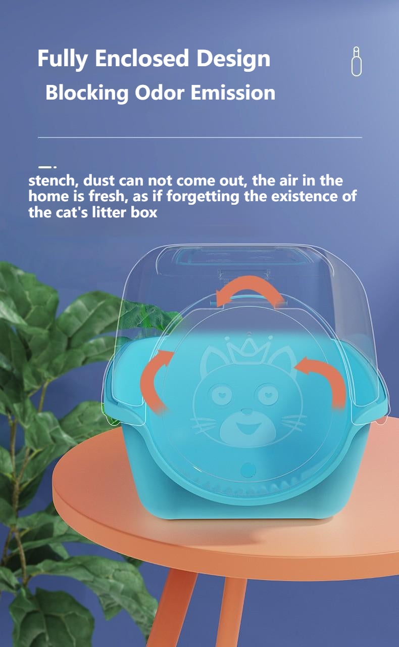 large Cat Litter Box Toilet Fully Enclosed Detachable Pet Bedpan Send Shovel