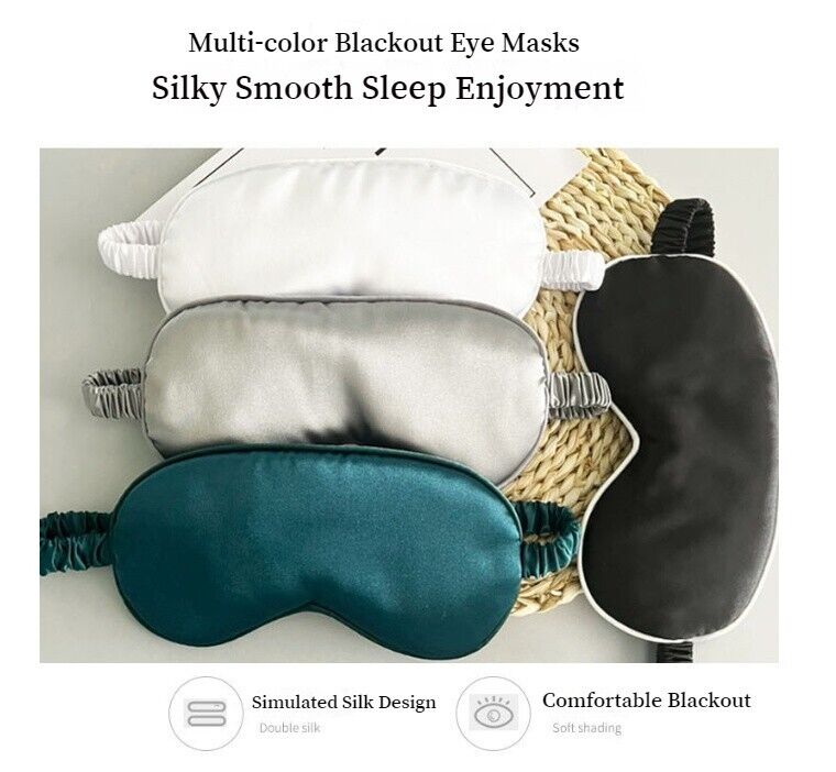 Elastic Band Simulation Silk Wrap Eye Mask Sleep Blackout Air Travel Nap Leisure