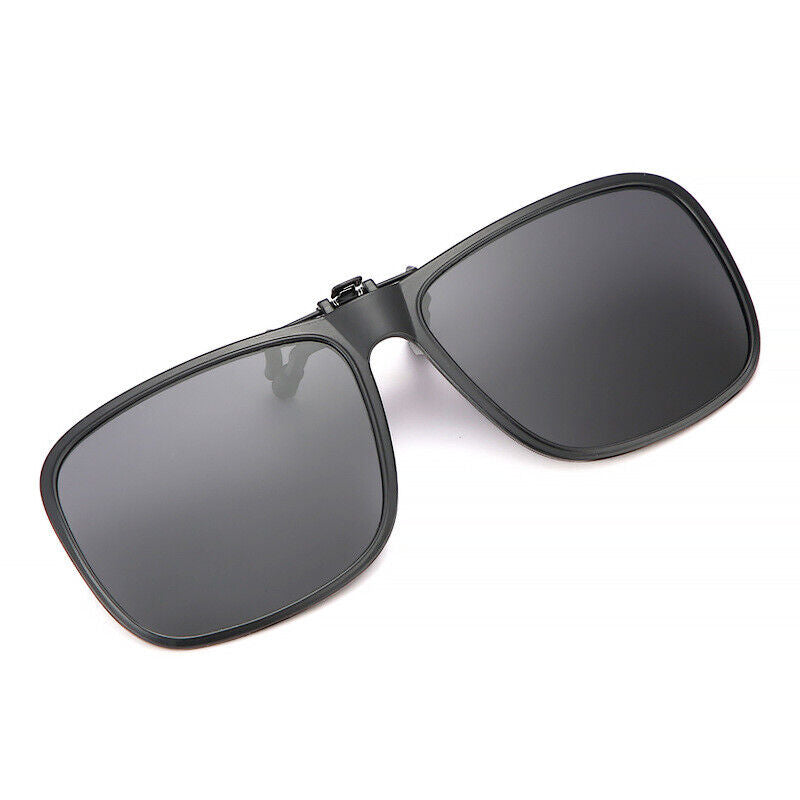 New Unisex Box Shape Polarized UV400 Protection Clip On Flip Up Sunglasses