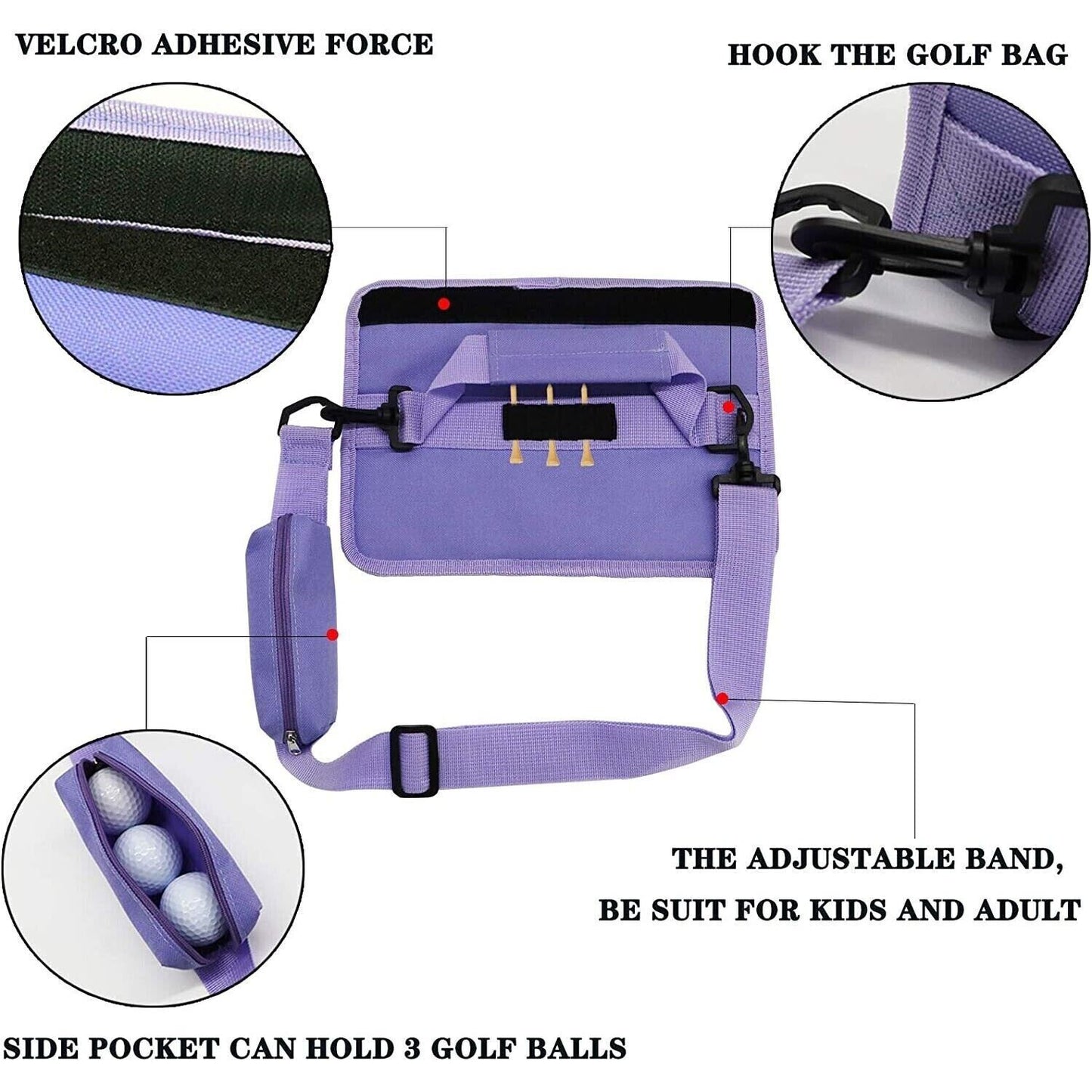 Fashion Portable Golf Club Ball Bag Outing Shoulder Handheld Crossbody Carryable
